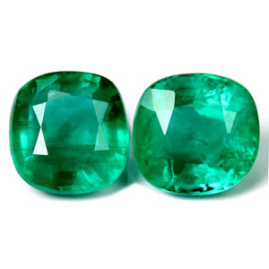 Cushion 4.24tw Green Emerald Pair - #889958