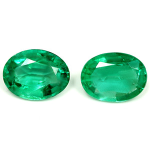 Oval 2.20tw Green Emerald Pair - #889180