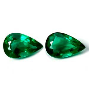 Pear 2.60tw Green Emerald Pair - #889973