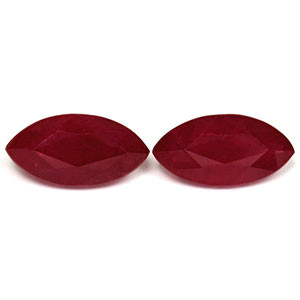 Marquise 4.92tw Red Ruby Pair - #921606