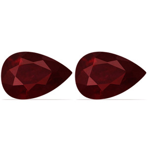 Pear 0.93tw Red Ruby Pair - #921620