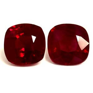 Cushion 0.97tw Red Ruby Pair - #921756