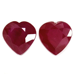 Heart 1.09tw Red Ruby Pair - #921723