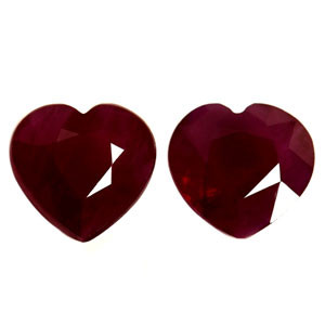 Heart 2.24tw Red Ruby Pair - #921747