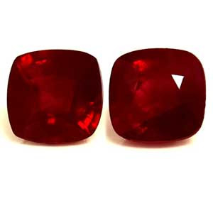 Cushion 0.67tw Red Ruby Pair - #921748