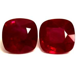 Cushion 1.65tw Red Ruby Pair - #921887