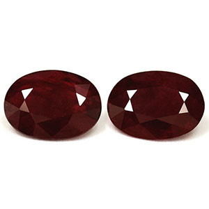 Oval 2.43tw Red Ruby Pair - #921853