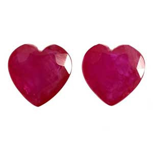 Heart 1.45tw Red Ruby Pair - #921893