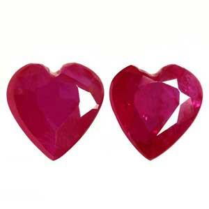 Heart 1.32tw Red Ruby Pair - #921894