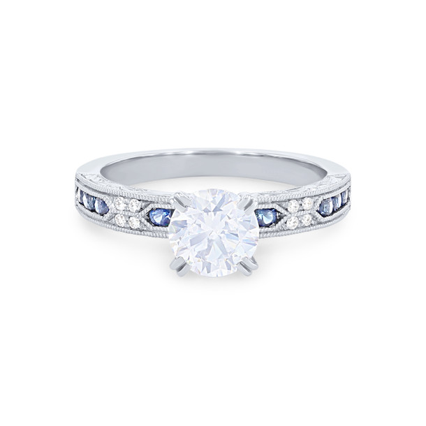 Kirk Kara Charlotte Sapphire and Diamond Engagement Setting