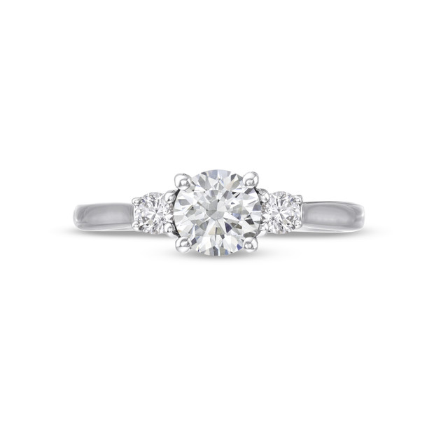 Three Stone Round Diamond Lattice Engagement Setting by Diamonds Direct Designs