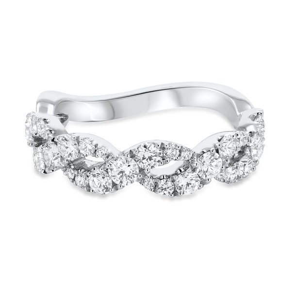 Graduated Diamond Open Twist Wedding Band