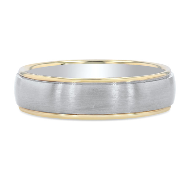 Two Tone Matte Polished Edge 6mm Wedding Band