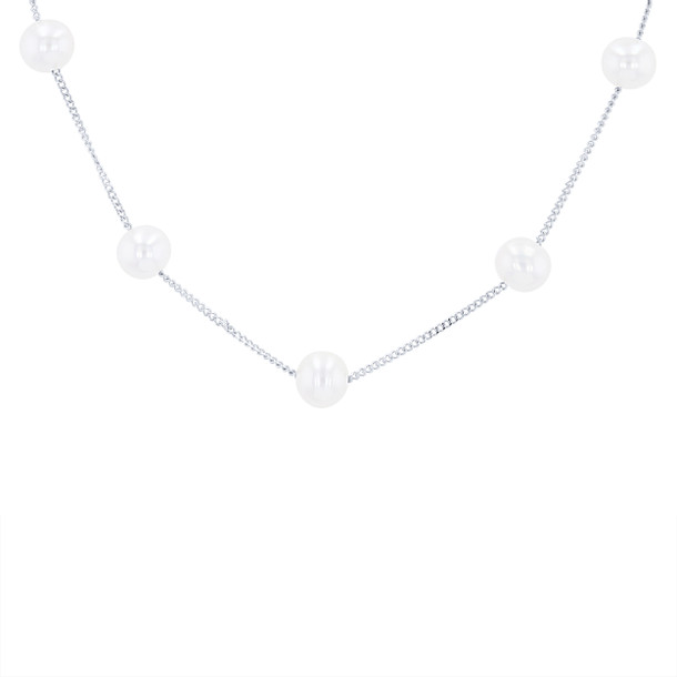Freshwater Pearl Tin Cup Necklace