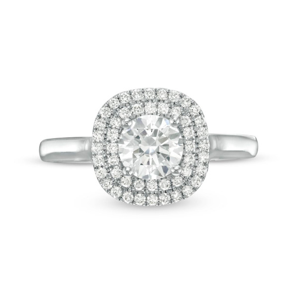 Double Cushion Halo Solitaire Engagement Setting by Diamonds Direct Designs