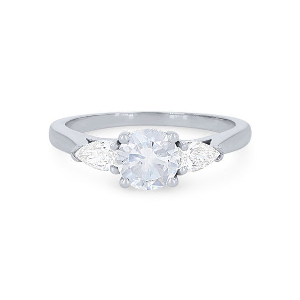 Three Stone Pear Diamond Engagement Setting