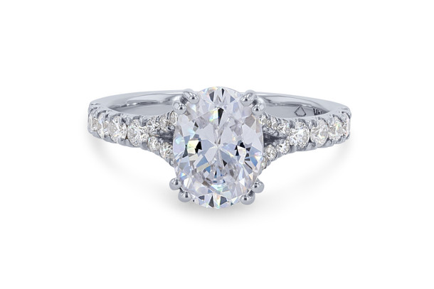 Split Double Prong Diamond Engagement Setting
