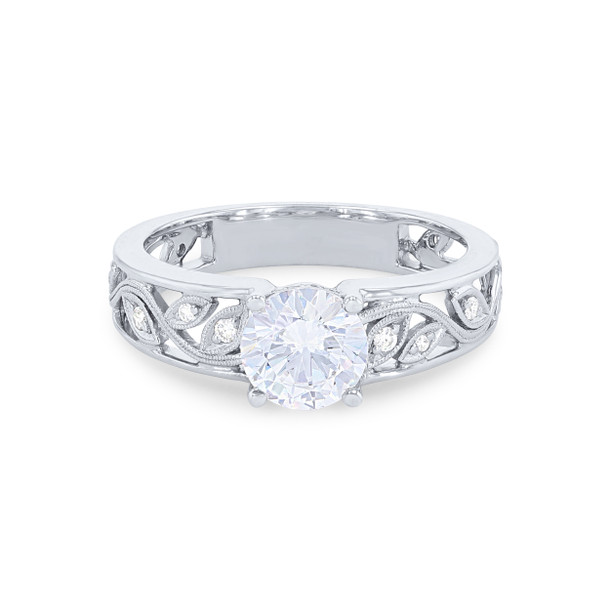 Simon G. Floral Milgrain Open Engagement Setting
