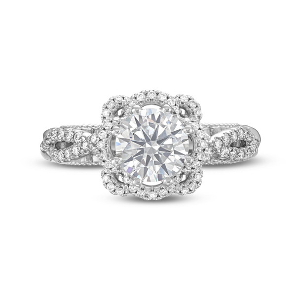 Verragio Venetian Floral Halo Twist Engagement Setting