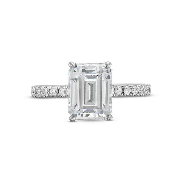 Emerald Hidden Halo Engagement Setting by C. Gonshor