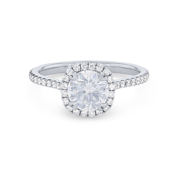 Cushion Halo Cathedral Engagement Setting by C. Gonshor