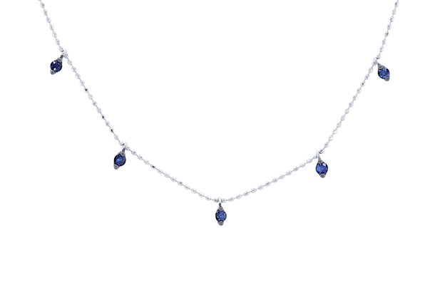Blue Sapphire Station Necklace