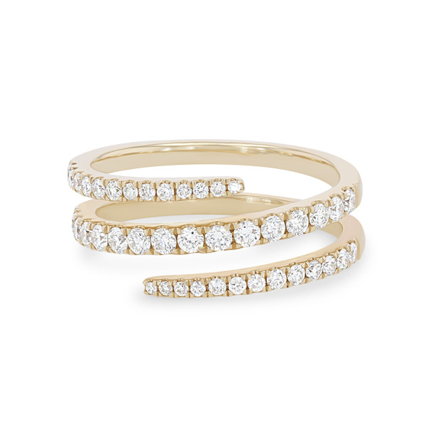 Three-Row Diamond Bypass Ring