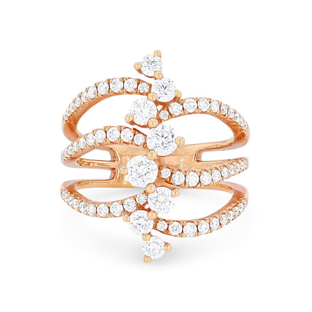 Multirow Curve Diamond Ring