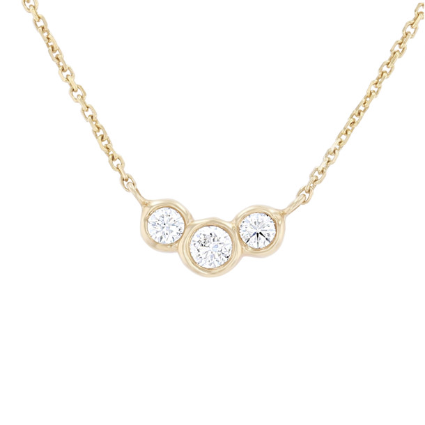 Three-Stone Diamond Bezel Pendant