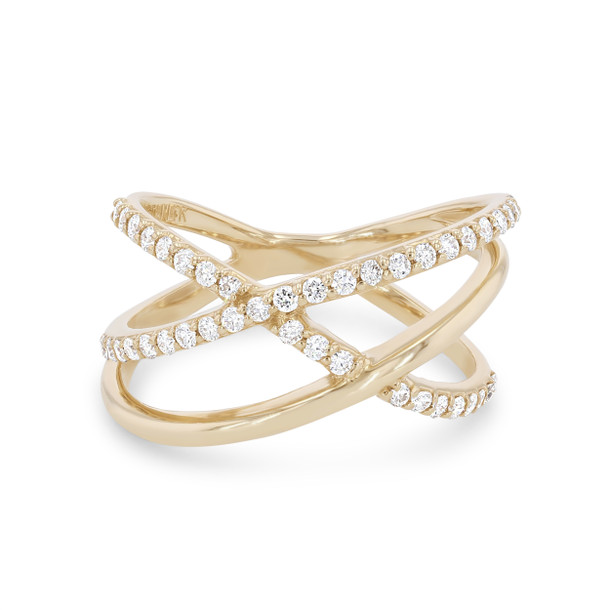 Diamond Double "X" Ring