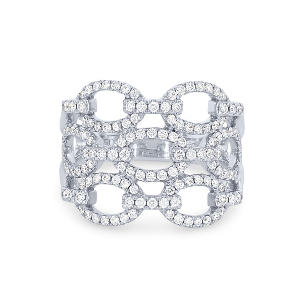 Multirow Diamond Chain Link Ring