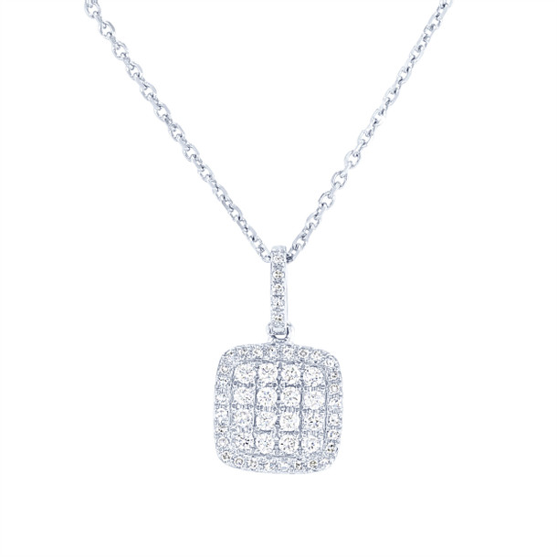 Pave Diamond Cushion Pendant