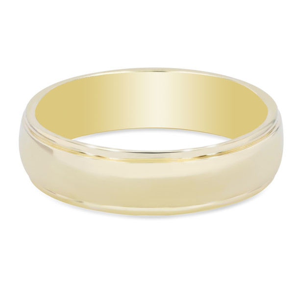 Polished Drop Edge 6mm Wedding Band