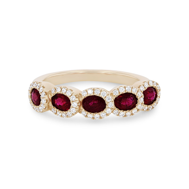 Ruby and Diamond Halo Band