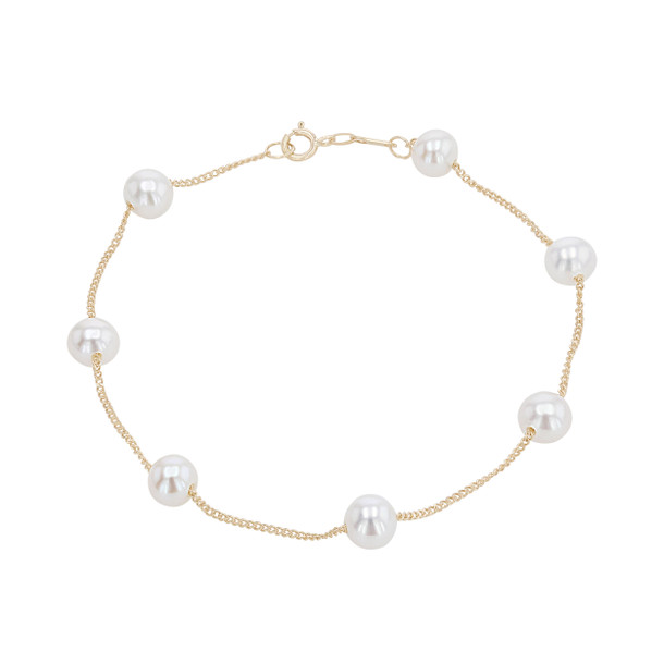 Freshwater Pearl Tin Cup Bracelet