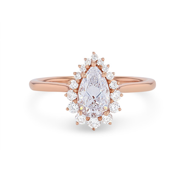 Pear Halo Solitaire Engagement Setting