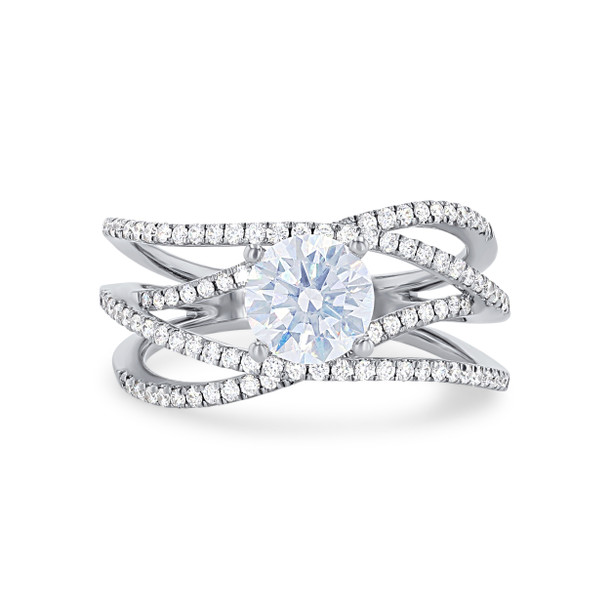Sylvie Multirow Twist Diamond Engagement Setting