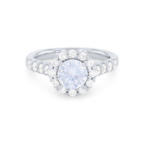 Round Halo Scallop Prong Engagement Setting