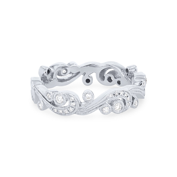 Kirk Kara Angelique Filigree Milgrain Wedding Band