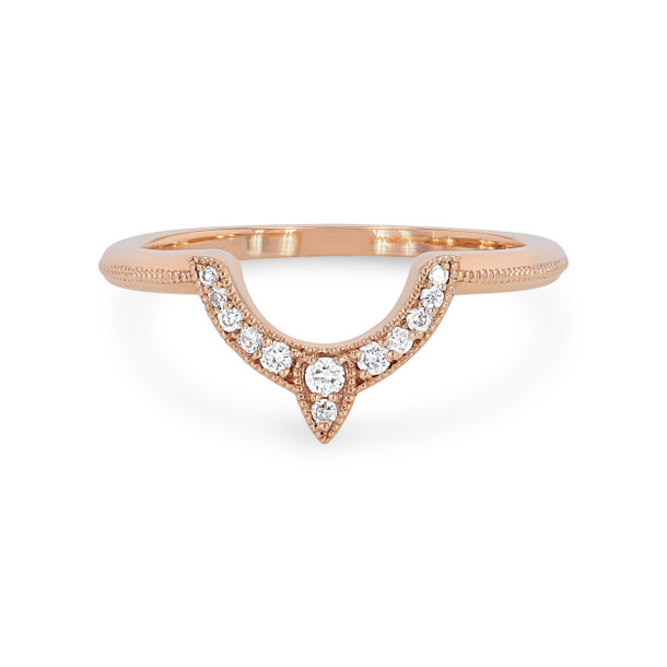 Contour Diamond Milgrain Wedding Band