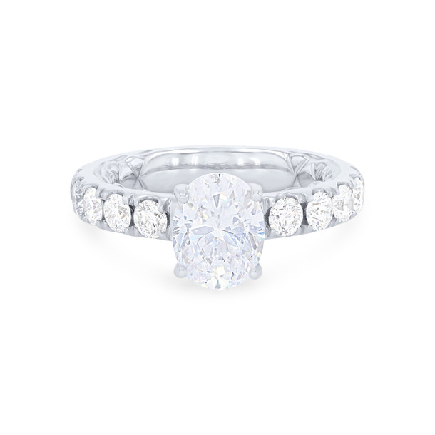A. Jaffe Oval Diamond Quilt Inlay Engagement Setting