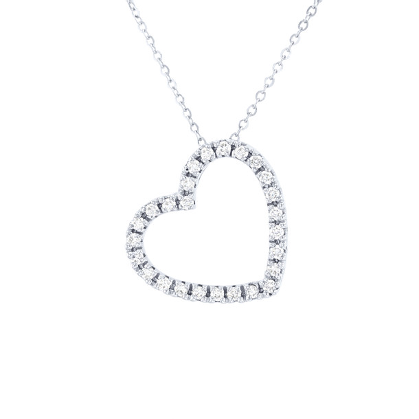 Slanted Diamond Heart Pendant
