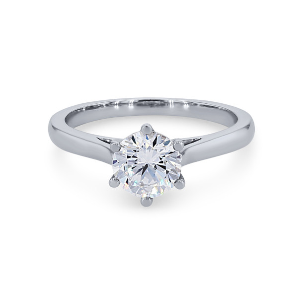 Solitaire Six Prong Cathedral Engagement Setting