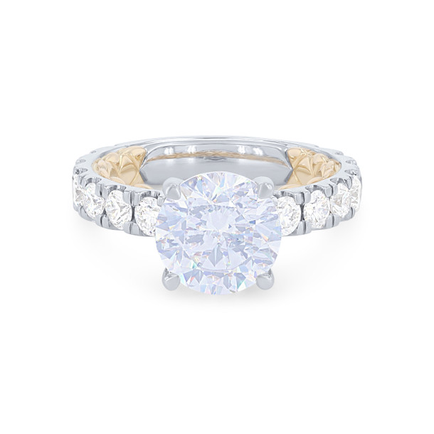 A. Jaffe Round Diamond Quilt Inlay Engagement Setting
