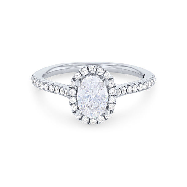 Oval Halo Cathedral Engagement Setting