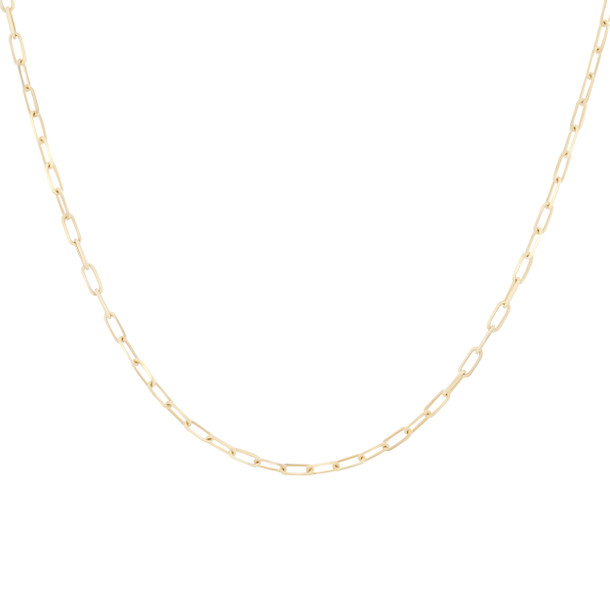 Gold 20 Inch Paperclip Chain Necklace