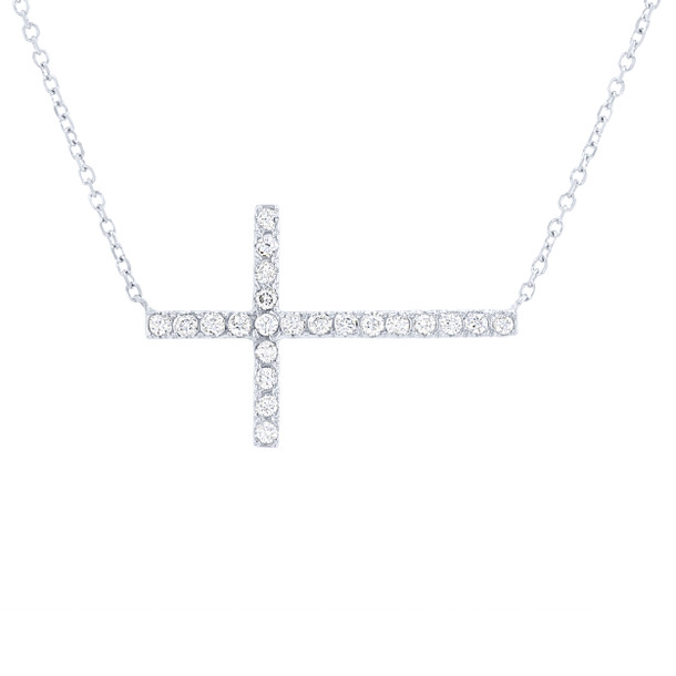 Horizontal Diamond Cross Pendant