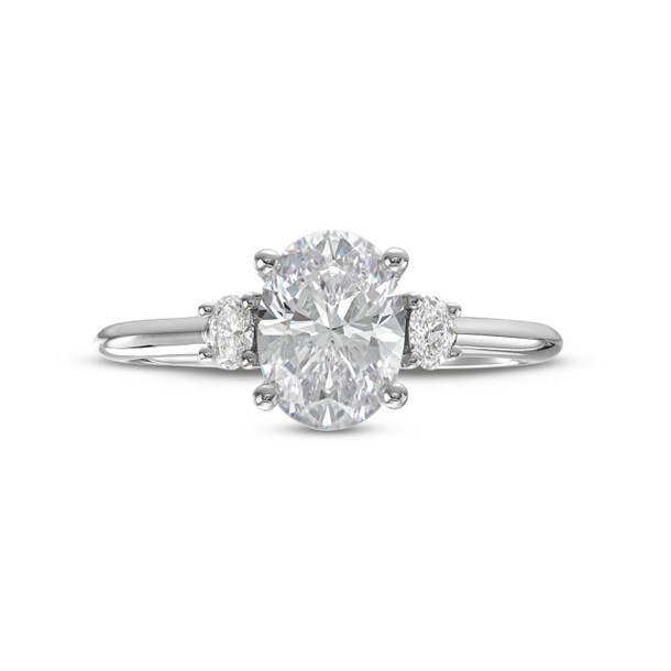 Three Stone Oval Diamond Engagement Setting