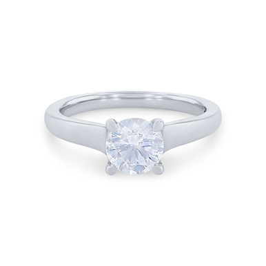 Solitaire Cathedral Hidden Diamond Tapered Engagement Setting