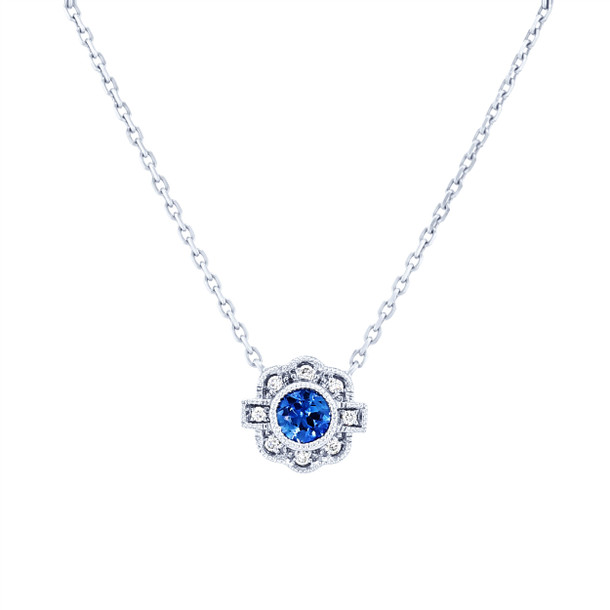Vintage Sapphire and Diamond Pendant